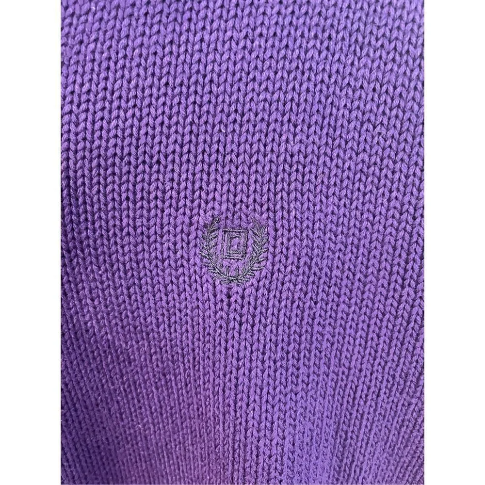 Chaps Purple Quarter Zip Mock Neck Sweater Sz L
